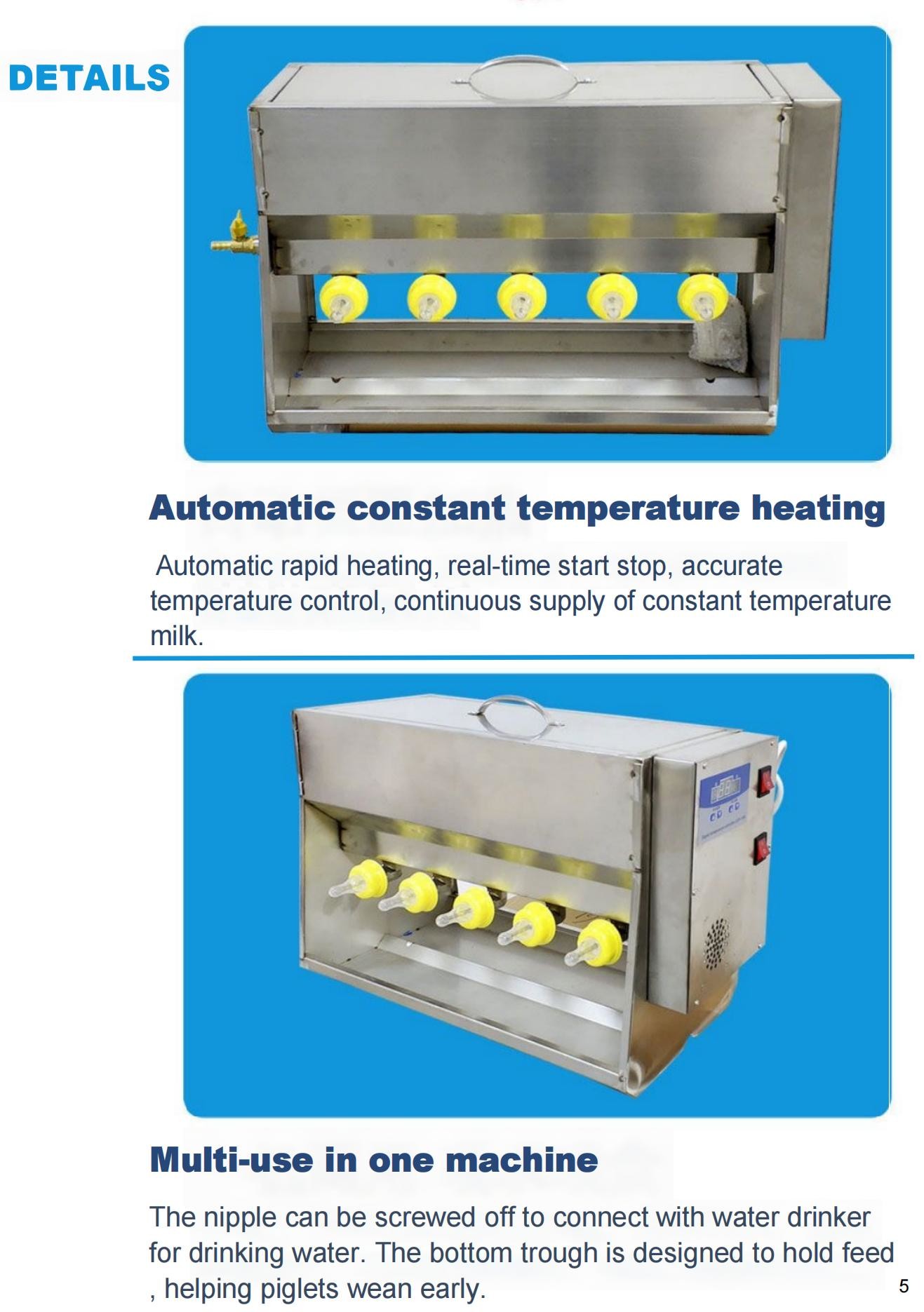 Piglets Constant Temperature Milk Nanny Machine Intelligent