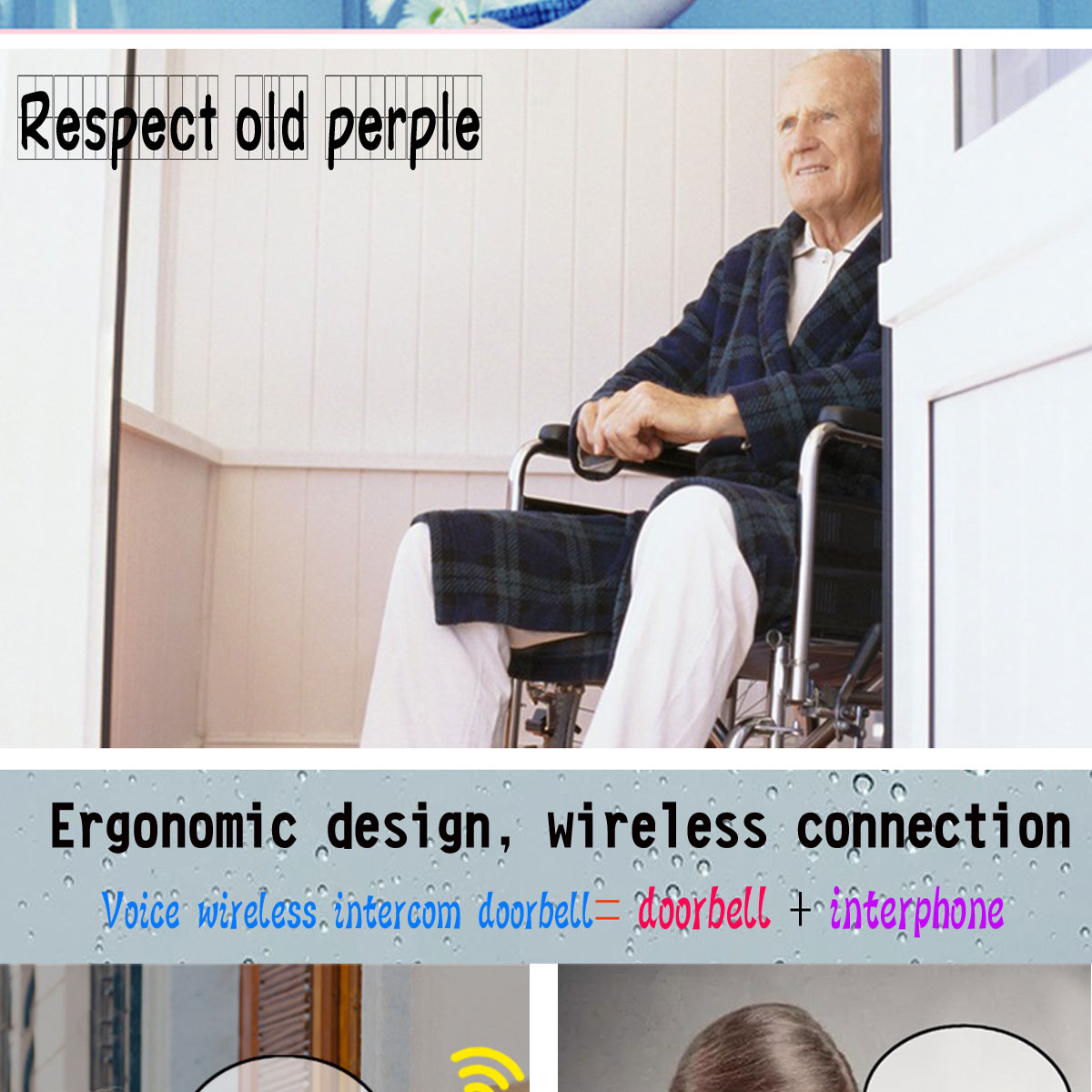 new arrival press to talk wireless door bell