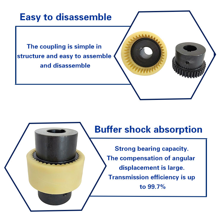 44 teeth Flexible Gear Coupling Dynamic Balance OD 220mm Length 318mm