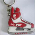 3D Rubber Animal Design Customer Logo PVC Keychain with Metal ring