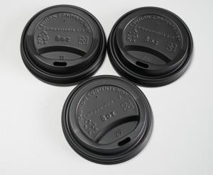 China 73mm Hot Cup Black Disposable PLA Lids Restaurants wholesale