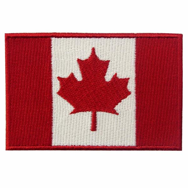 Canda Sew On Iron On Flag Patches Embroidery , Washable 3D Clothing Brand