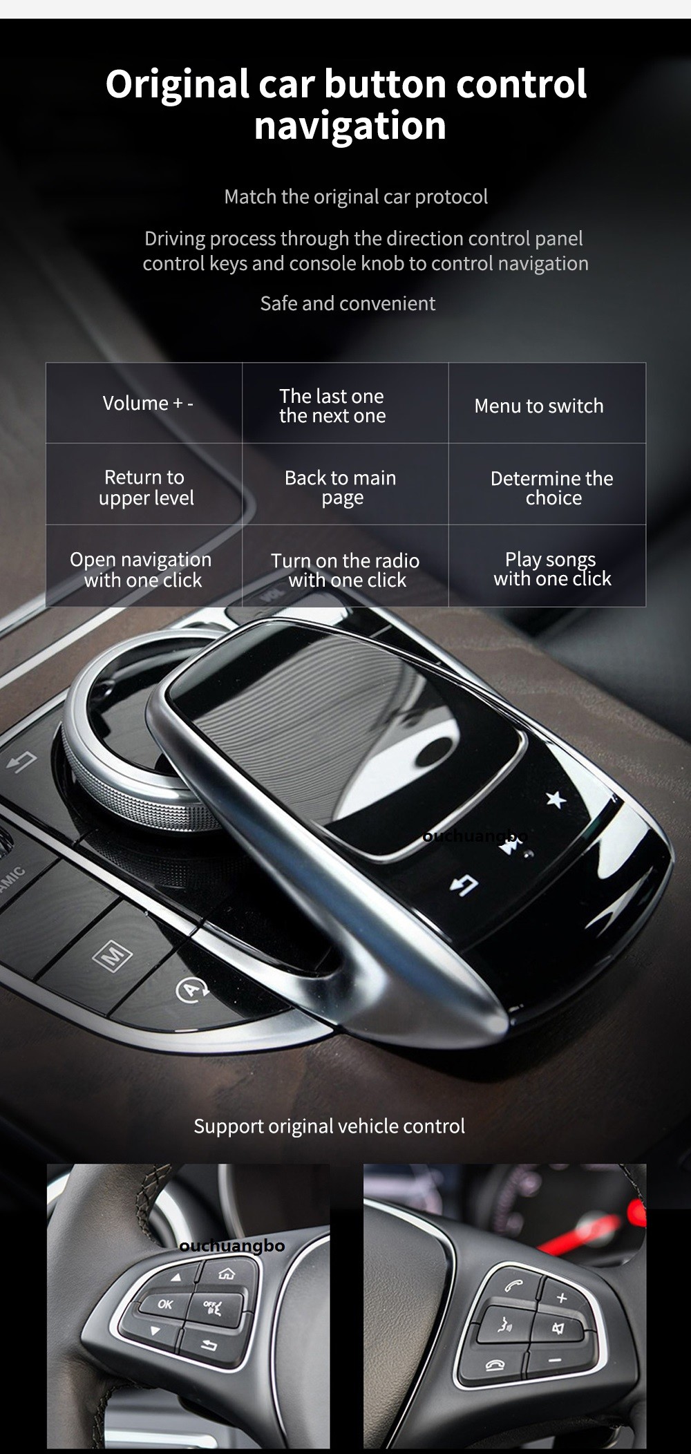 Ouchuangbo original car style 8 inch car audio gps for Mercedes Benz W204 C200 C220 C300 2007-2011 android 9.0 OS 4+64