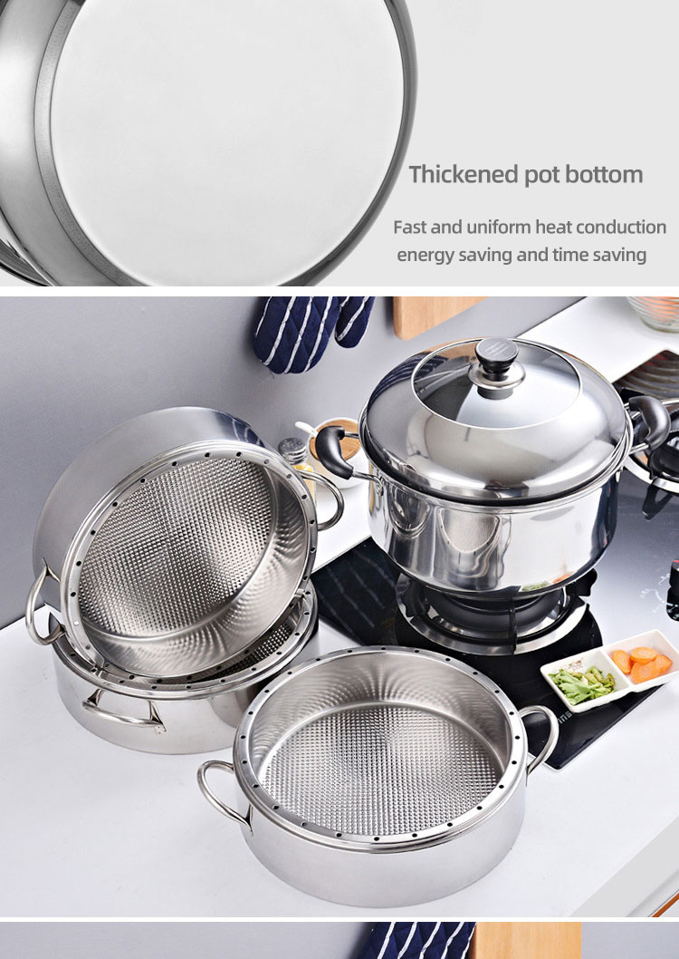 Commercial Cookware Multilayer Stainless Steel Steamer Pot Large Capacity Cooking Pot With SS Lid