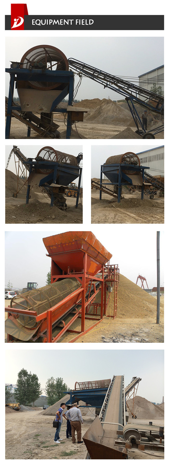 Mobile Limestone Drum Trommel Screen / Vibrating Screen Machine