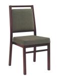 black PU wood imitation square tube aluminium restaurant chair