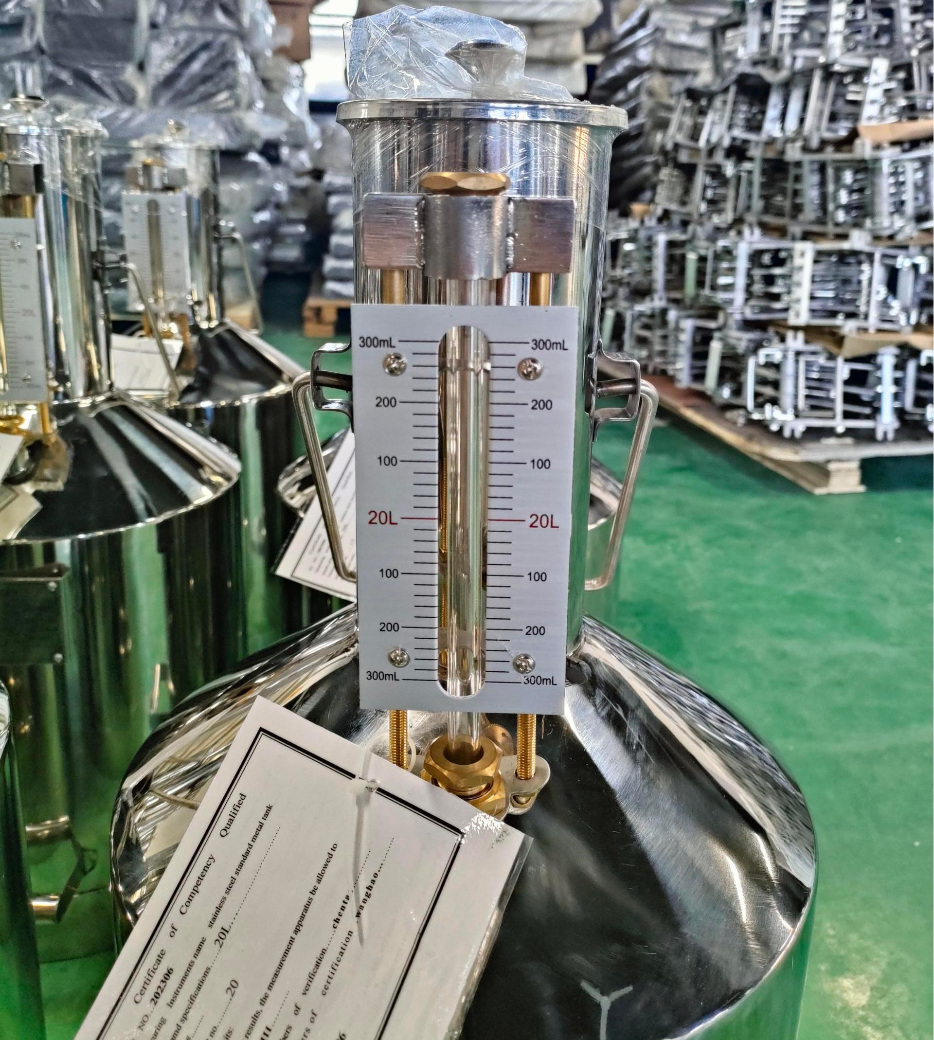 100L Stainless Steel Corrosion-Resistant Rollers Type Measuring Can for Gas Station