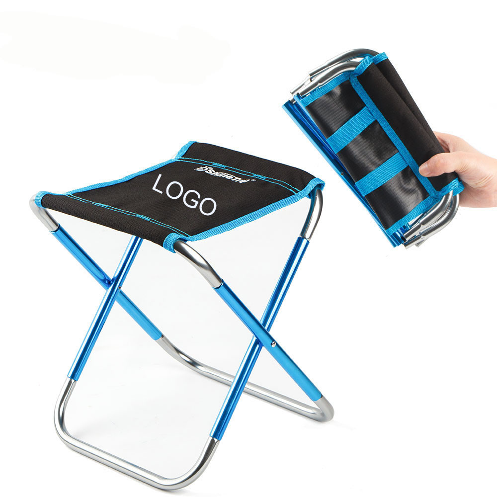 Aluminum outdoor folding chairs 22.5*24.8*27cm logo customized blue color