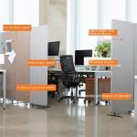 Modern Stylish Sound-Absorbing Folding Screen for Office Showroom and Cafe