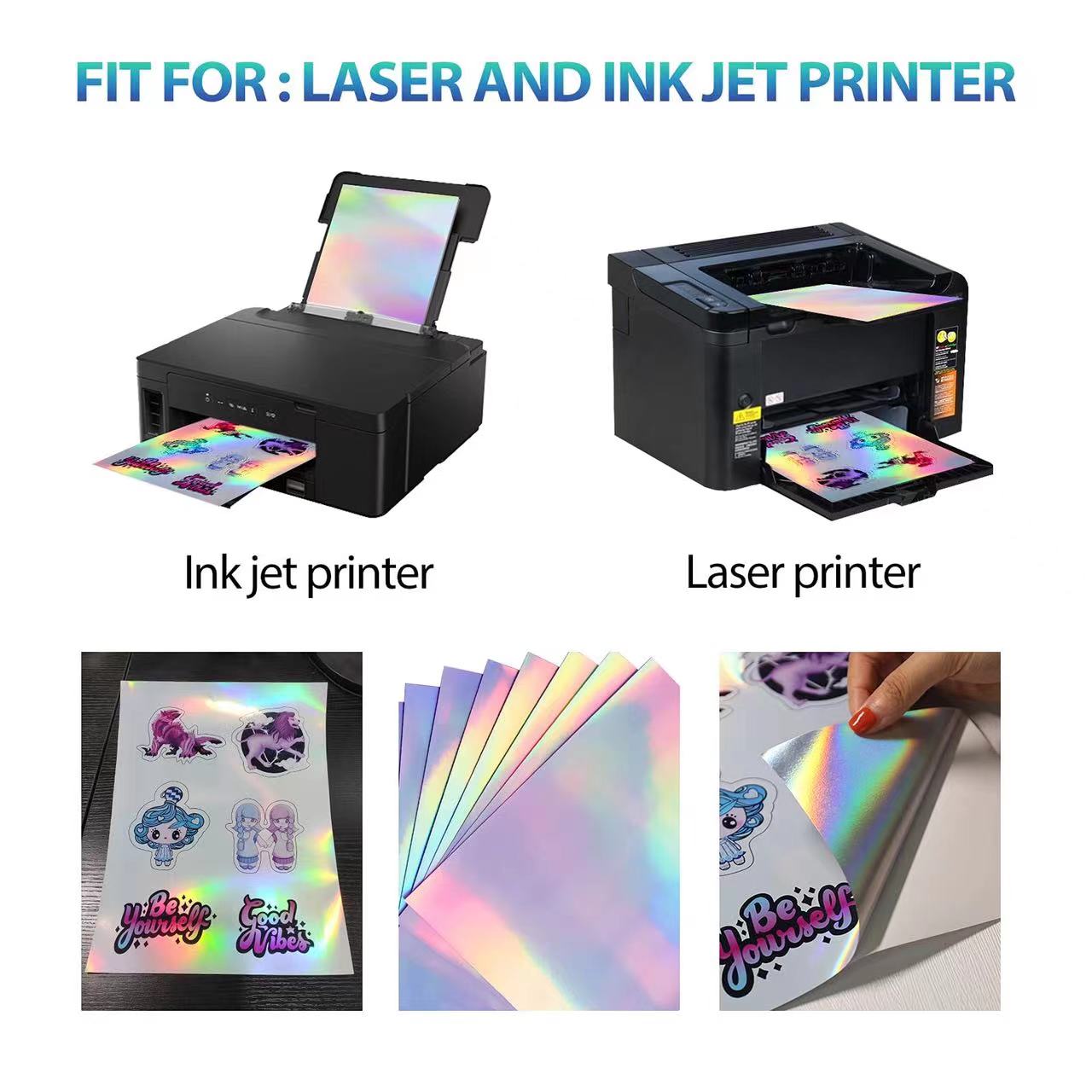 Inkjet Printable Waterproof Holographic Hologram Sticker Paper For Self Adhesive Industrial