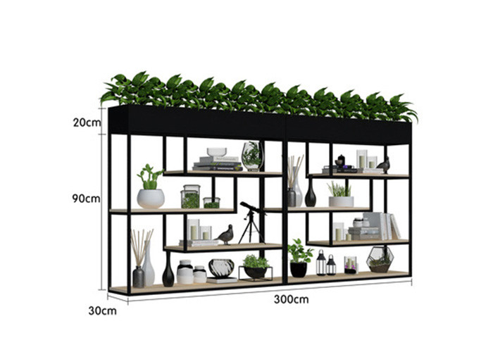 Delicate Balcony Flower Pot Shelf , Plants Metal Garden Shelves Multi Functional Fence