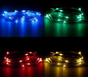 China CR2032 Battery Operated 2m Colorful Micro LED Copper Wire String Lights For Christmas, Party, Festival Decoraction wholesale