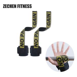 China 54cm Cotton Deadlift Weight Lifting Wrist Straps Neoprene Pad 38mm wholesale