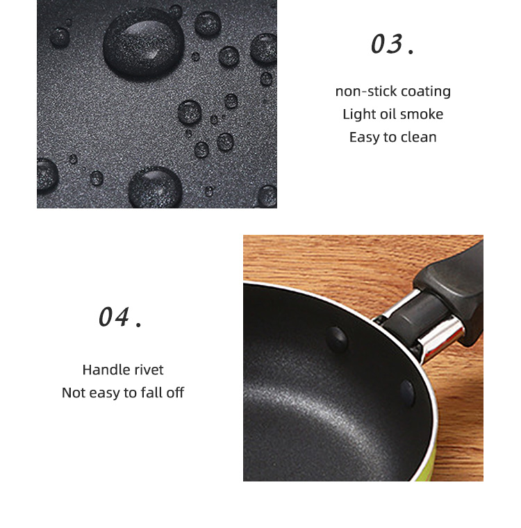 Factory Price Cookware 12/14/16 CM Multi-color Frypan Non Stick Mini Pans Eggs Cooking Pan Fry Pans With Bakelite Handle