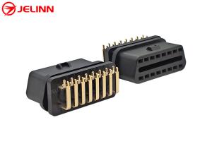 China OBD 2 OBD2 OBDII Female Connector With Right Angle Gold Plated Pin Bent Towards the Narrow Side wholesale