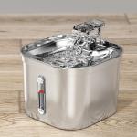 Square 2.2l Stainless Steel Automatic Pet Water Dispenser Clean Water and