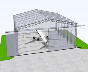 China Sophisticated Steel Structure Hangar 5m - 6m Height Metal Airplane Hangar wholesale