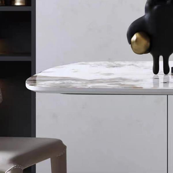 European Style Marble Dining Table Set Luxury 4 6 People Dining Table And Chair