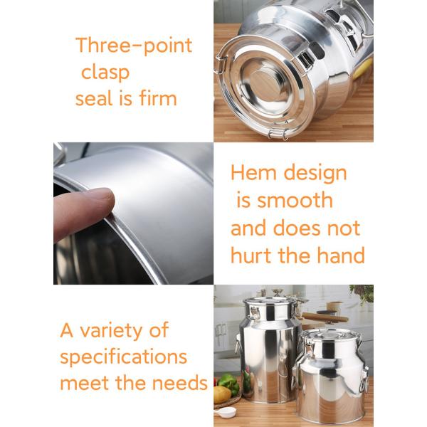 40L healthy hotel uses sealed Stainless steel milk can with cover