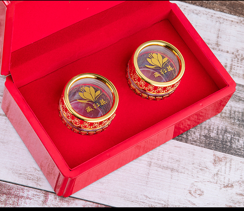 MDF wooden box for tea canister rectangle wooden tea box Storage Gift Red Packaging Wooden Box with velvet insert