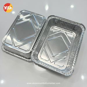 China 300ml 1000ml Silver Tin Foil Serving Trys Food Packing Foil Container With Lids wholesale