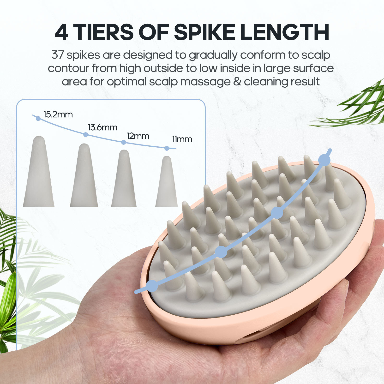 Relaxing Hair Massage Brush in use