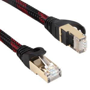China AWG 28 Red Black Braided Lan Cable , High Speed Stable Patch Cord Cat 7 wholesale