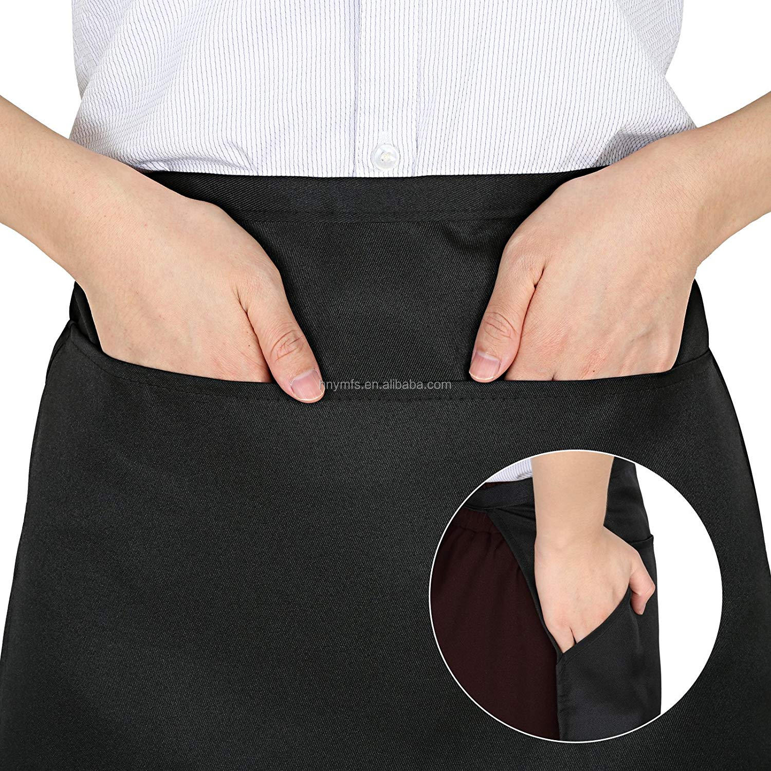 Customized Black Chef Work Wear Anti Wrinkle Economical Friendly