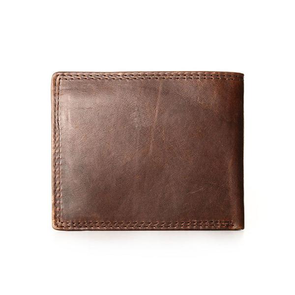 Top Grain Real Leather Vintage Designer Slim Laser Engraving RFID Men's Leather