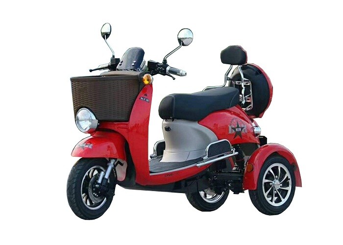30km/h Max Speed Cargo Tricycle Motorcycle 60V 800W Hub Motor With Front / Rear Basket