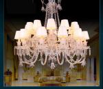 Silver Candle Crystal Chandelier Light With Lampshade （WH-CY-60)