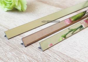 China Bright Mirror Stainless Steel Tile Trim 10mm , SUS304 T Profile Patti wholesale