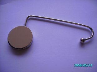 Zinc alloy 5mm Portable Bag Hook with crystal chain