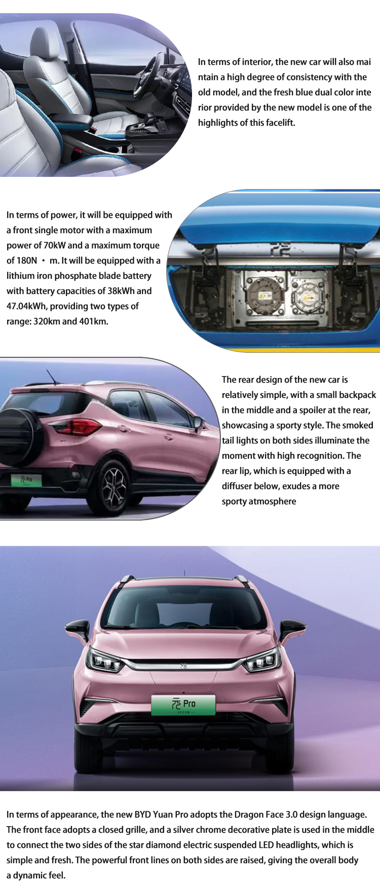 2023 China New Energy Vehicle 4 Wheel SUV Cars Byd Yuan Pro EV Electric Car