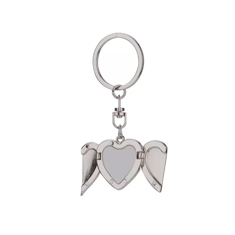 Sunflower Shape Sublimation Key Chain Blanks Angel Wings Keyring For Heat Transfer Printing
