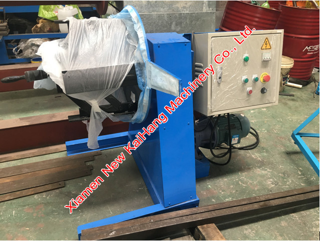 Blue Auxiliary Equipment Coiler Rack / Un Winder Twin Head 2MT With Power