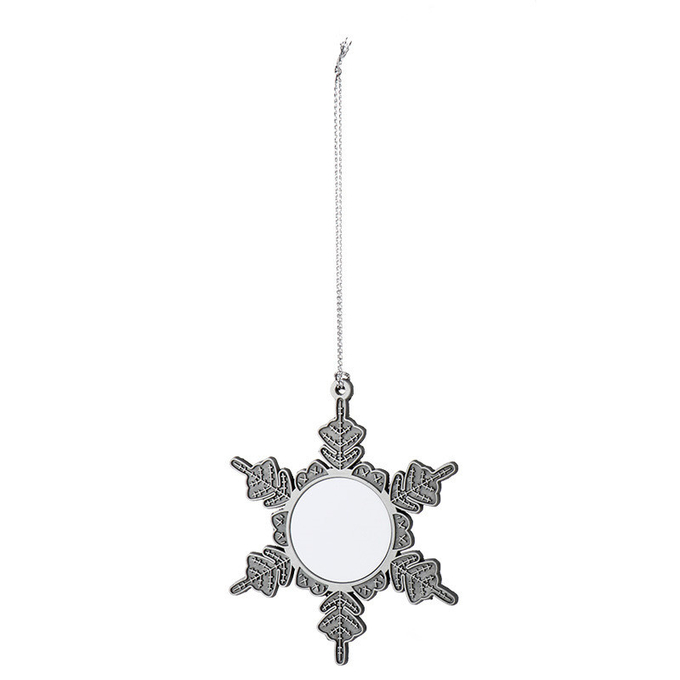 Custom Christmas Tree Ornaments Sublimation Christmas Blanks Metal Snowflake Ornament