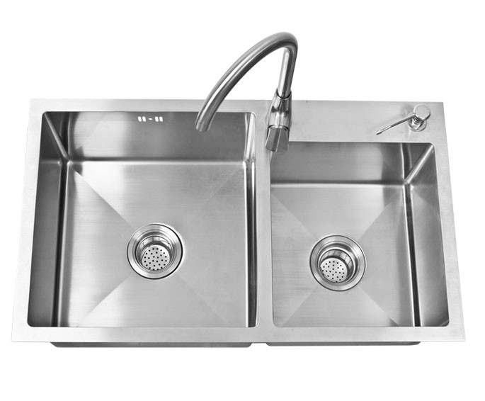R10 Two Basin Stainless Steel Apron Sink Handmade Sink Bowl 3.5mm