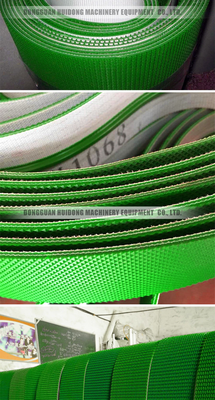 Green Rubber Conveyor Belt PVC Pattern Conveyor Belt Ribbed Custom Design