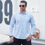Stylish Plain White Check Full Sleeve Long Sleeve Men's Shirts for Sports