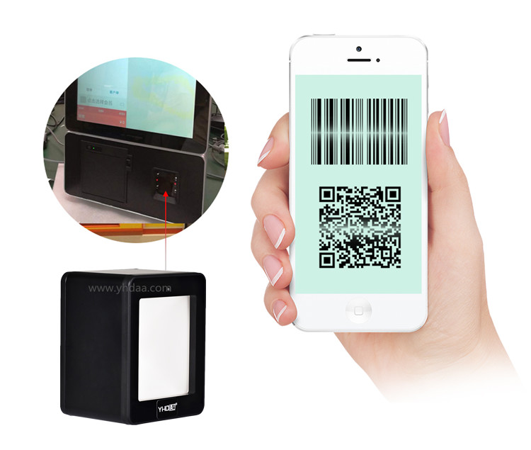 1D Qr Code Scanner Desktop Hands Free YHD-9800D Wired 2D Barcode Scanner