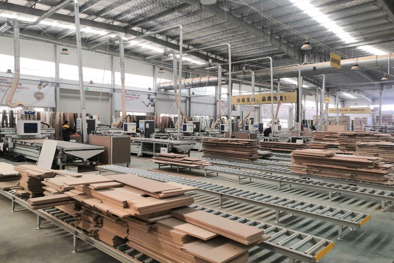 300mm Wood Panel Furniture Production line 6 Six Sided CNC Boring Machinery
