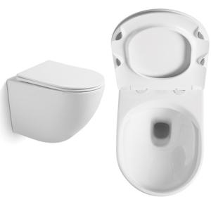 China Round Thin Rim Wall Mount Toilet White Color For Woman Friendly wholesale