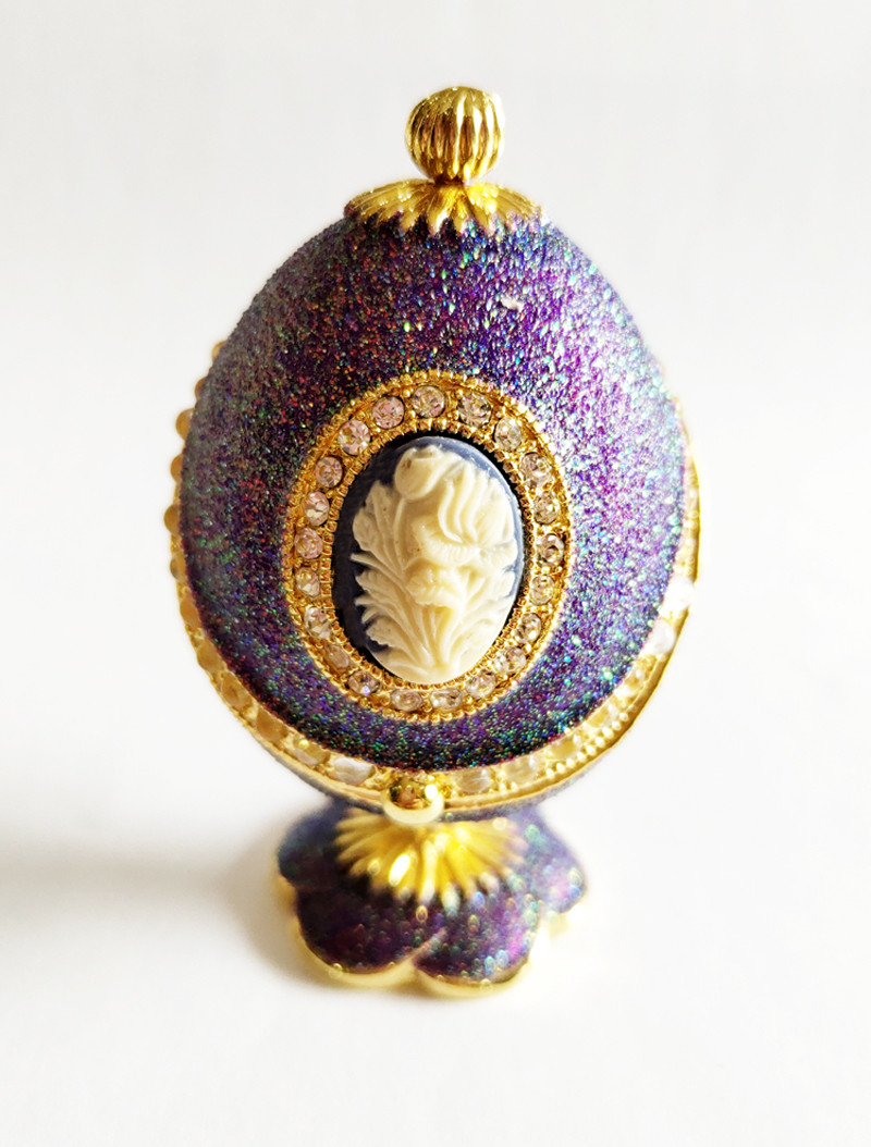 Luxury RoseFaberge Easter Eggs Jewelry Box Russian Royal Case Metal Faberge Egg Faberge Egg Jewerly Trinke t Box