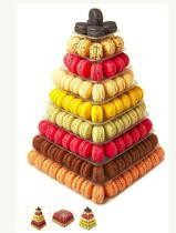 9 Tier Plastic Square Macaron Tower Stand Display For French Takeaway Food Packaging
