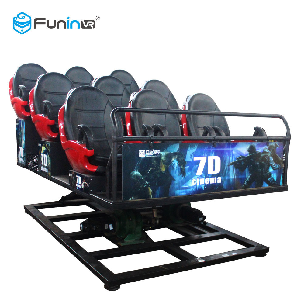 220V Virtual Reality 6 Seats 7d Cinema Theater Game Machines Blue , Red , Black Or Custom