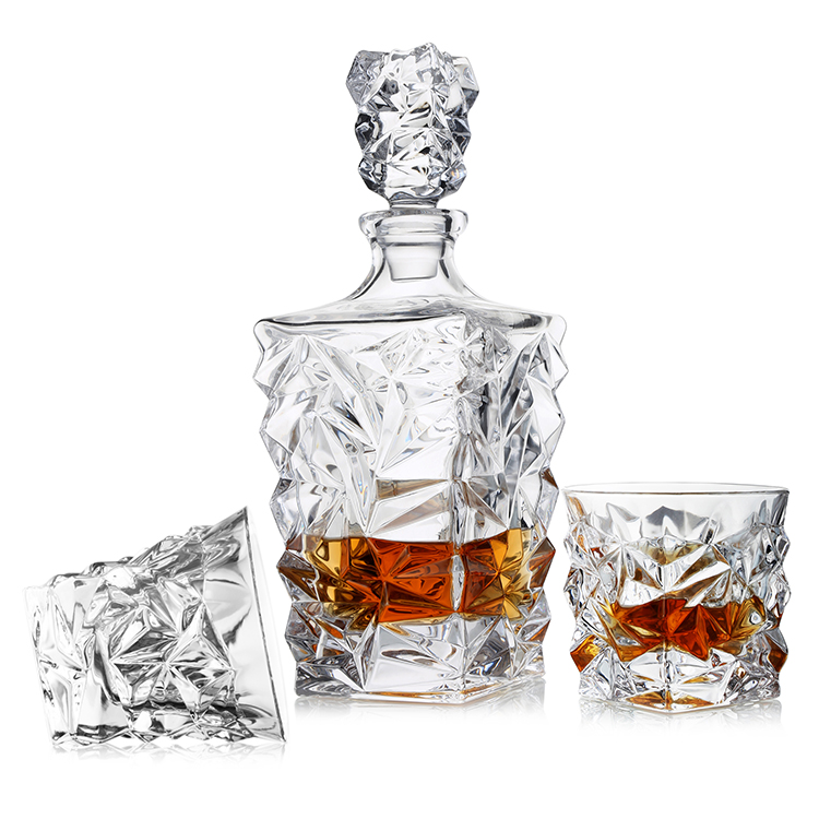 Wholesale Hot Selling Luxury Lead Free Crystal Glass Whisky Decanter Set