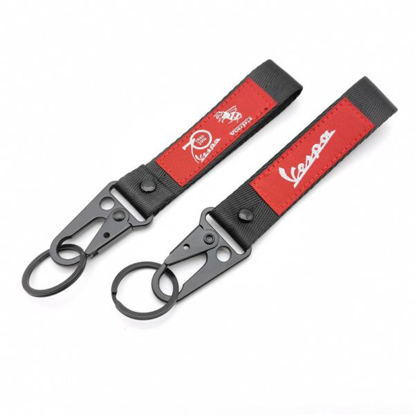 Vintage Vespa-Inspired Key Lanyard | Customizable Red-Black Badge | Premium