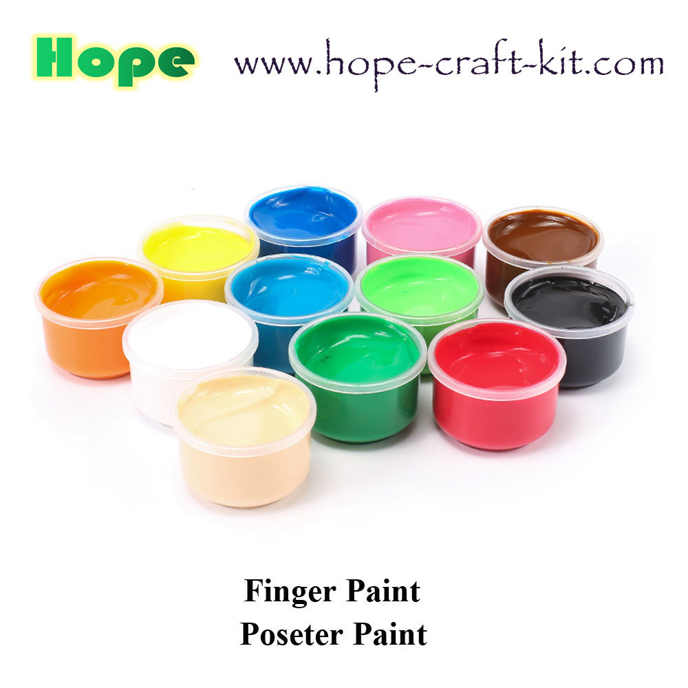Non-toxic Finger Paint / Poster Paint 4 Colors, 6 Colors, 8 Colors set washable for kids diy painting water color paint