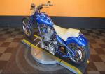 Bright Blue 110cc Pocket Bike Harley Mini Chopper Fast Speed With Real Leather